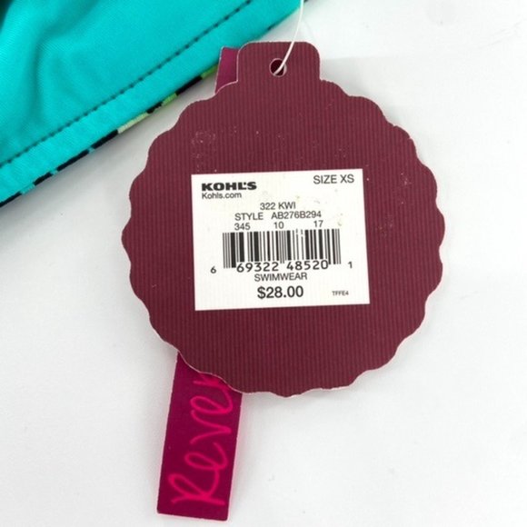 Reversible Swimsuit Bikini Bottoms Juniors Size XS Teal Green Animal Print NWT - Picture 7 of 8